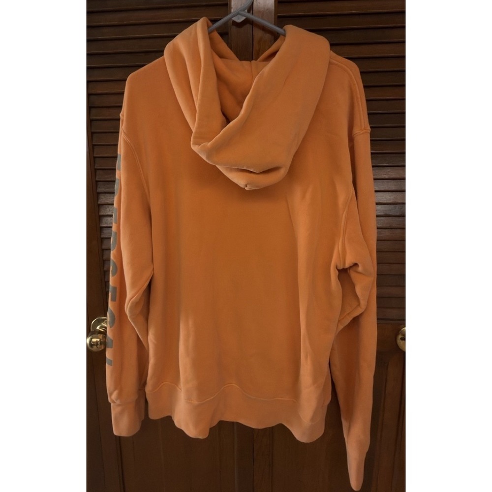Fred Segal Hoodie Size 3 Orange Oversized Los Angeles Graphic Sleeve Streetwear - Picture 2 of 4